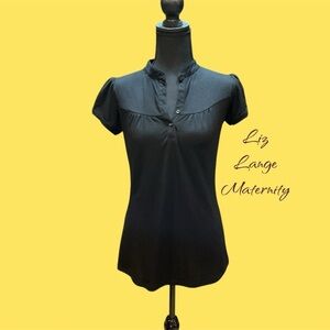 LIZ LANGE MATERNITY SIZE SMALL BLACK PULLOVER GENTLY WORN